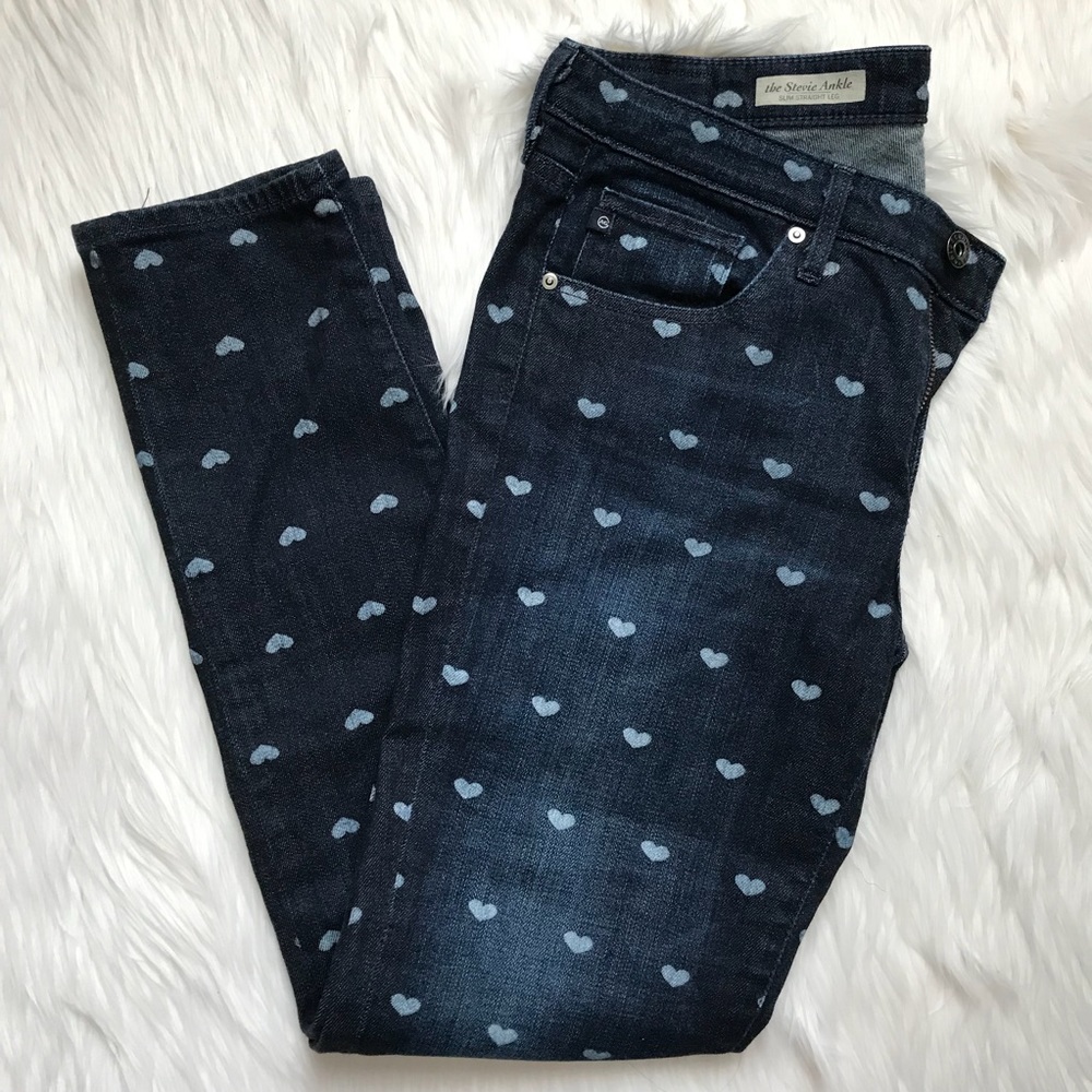 AG Adriano Goldschmied Stevie 29R Heart Print